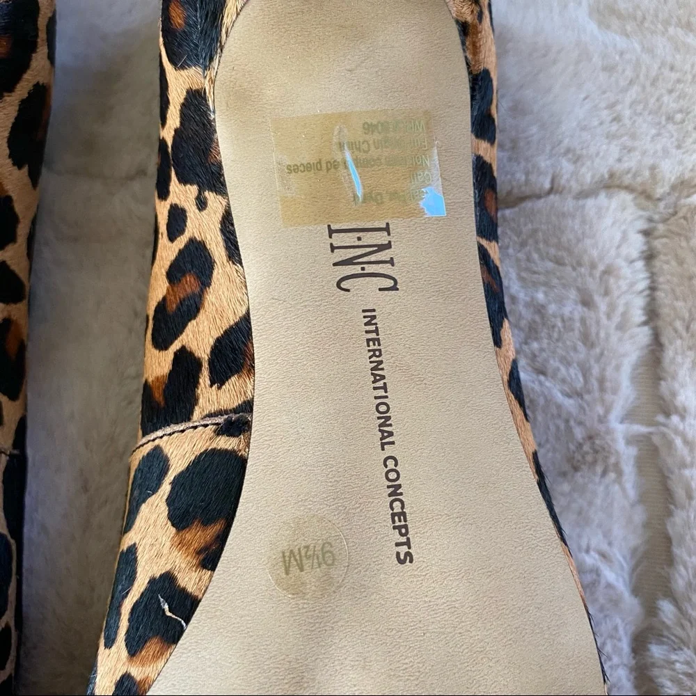 INC Calf Hair Leopard Stiletto Heels - Size 9 - Picture 3 of 8